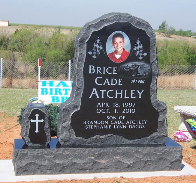 upright black granite single memorial