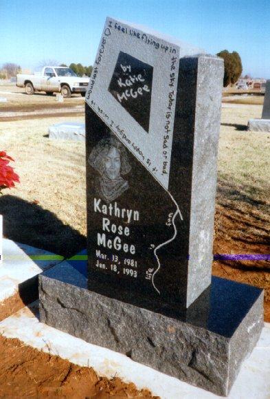 Black granite single memorial