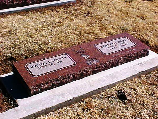 Kenneth & Laquita Baker - Granite Memorial Marker