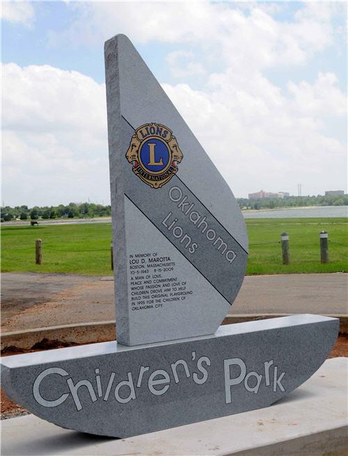 Oklahoma Lions Club Children's Park Sign at Lake Hefner 