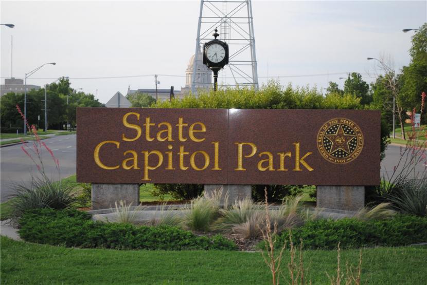 Oklahoma State Capital Park Sign