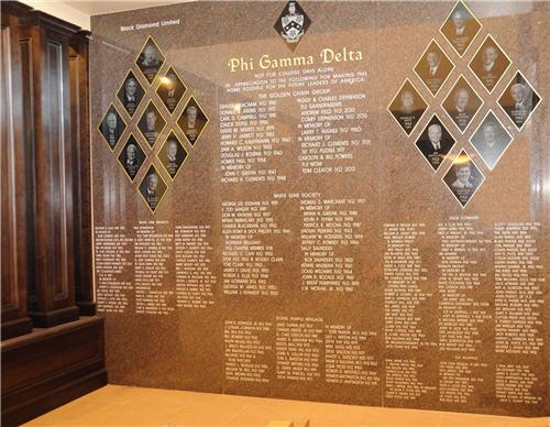 Phi Gamma Delta Chapter of OU Donor Recognition Wall